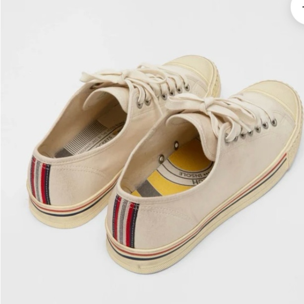 HOOD 1967 ROCKET 🚀 VINTAGE STYLE LOW TOP SNEAKERS, VINTAGE STYLE OFF WHITE NWT - Picture 5 of 10